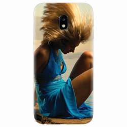 Husa silicon pentru Samsung Galaxy J3 2017 Girl In Blue Dress 