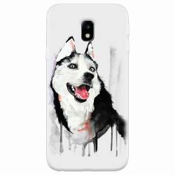 Husa silicon pentru Samsung Galaxy J3 2017 Husky Dog Watercolor Illustration 