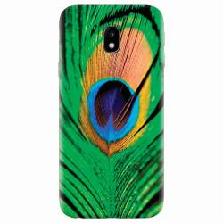 Husa silicon pentru Samsung Galaxy J3 2017 Peacock Feather Green Blue 