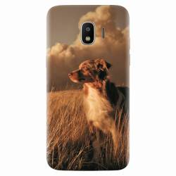 Husa silicon pentru Samsung Galaxy J4 2018 Alone Dog Animal In Grass 