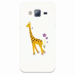 Husa silicon pentru Samsung Galaxy J5 2015 Rollerskating Girafe Illustration 