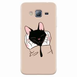 Husa silicon pentru Samsung Galaxy J5 2015 Th Black Cat In Hands 