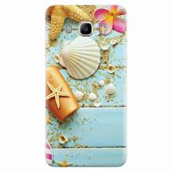 Husa silicon pentru Samsung Galaxy J5 2016 Blue Wood Seashells Sea Star 