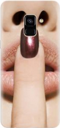Husa silicon pentru Samsung Galaxy J6 2018 Finger Purple Nailpolish Girl Lips 