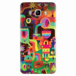 Husa silicon pentru Samsung Galaxy J7 2016 Abstract Colorful Shapes 