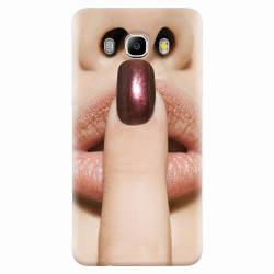 Husa silicon pentru Samsung Galaxy J7 2016 Finger Purple Nailpolish Girl Lips 