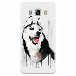 Husa silicon pentru Samsung Galaxy J7 2016 Husky Dog Watercolor Illustration 