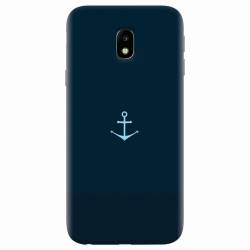 Husa silicon pentru Samsung Galaxy J7 2017 Blue Navy Anchor Illustration Flat 