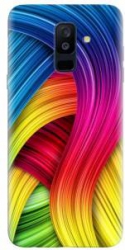 Husa silicon pentru Samsung Galaxy J8 2018 Curly Colorful Rainbow Lines Illustration 