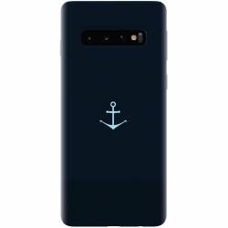 Husa silicon pentru Samsung Galaxy S10 Blue Navy Anchor Illustration Flat 