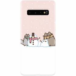 Husa silicon pentru Samsung Galaxy S10 Cat And Snowman 