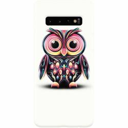 Husa silicon pentru Samsung Galaxy S10 Colorful Owl Illustration 