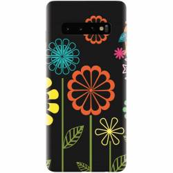 Husa silicon pentru Samsung Galaxy S10 Colorful Spring Birds Flowers Vectors 