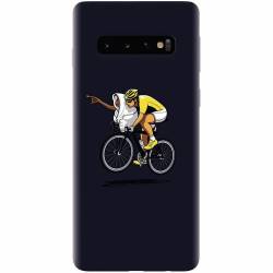 Husa silicon pentru Samsung Galaxy S10 ET Riding Bike Funny Illustration 