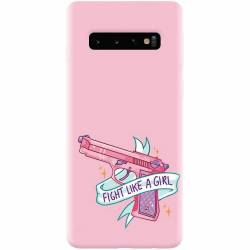 Husa silicon pentru Samsung Galaxy S10 Fight Like A Girl 
