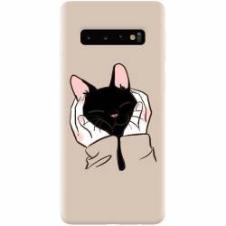 Husa silicon pentru Samsung Galaxy S10 Th Black Cat In Hands 