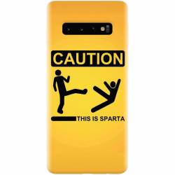 Husa silicon pentru Samsung Galaxy S10 This Is Sparta Funny Illustration 