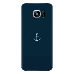 Husa silicon pentru Samsung Galaxy S6 Edge Blue Navy Anchor Illustration Flat 