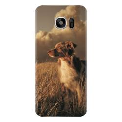 Husa silicon pentru Samsung Galaxy S6 Edge Plus Alone Dog Animal In Grass 