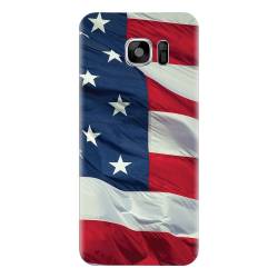 Husa silicon pentru Samsung Galaxy S6 Edge Plus American Flag Illustration 
