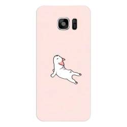 Husa silicon pentru Samsung Galaxy S6 Edge Plus Cute Dog Streching 