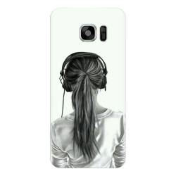 Husa silicon pentru Samsung Galaxy S6 Edge Plus Girl With Headphone 