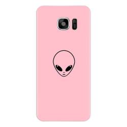 Husa silicon pentru Samsung Galaxy S6 Edge Plus Pink Alien 