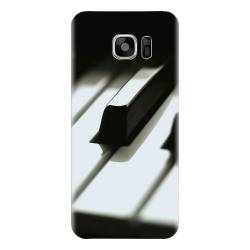 Husa silicon pentru Samsung Galaxy S6 Piano Key Close Up Macro 