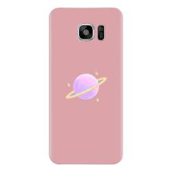 Husa silicon pentru Samsung Galaxy S6 Saturn On Pink 