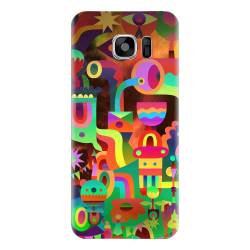 Husa silicon pentru Samsung Galaxy S7 Abstract Colorful Shapes 