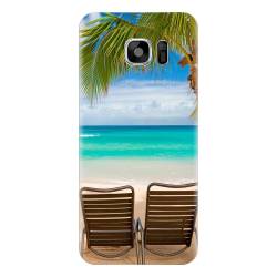 Husa silicon pentru Samsung Galaxy S7 Beach Chairs Palm Tree Seaside 