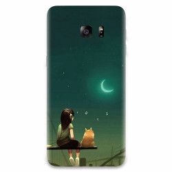 Husa silicon pentru Samsung Galaxy S7 Cat And Girl 