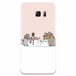 Husa silicon pentru Samsung Galaxy S7 Cat And Snowman 