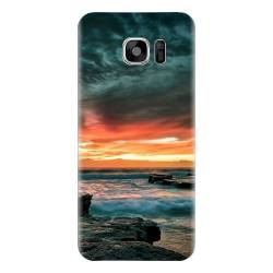 Husa silicon pentru Samsung Galaxy S7 Dramatic Rocky Beach Shore Sunset 