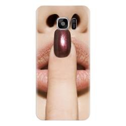 Husa silicon pentru Samsung Galaxy S7 Finger Purple Nailpolish Girl Lips 