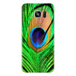 Husa silicon pentru Samsung Galaxy S7 Peacock Feather Green Blue 