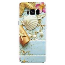 Husa silicon pentru Samsung Galaxy S8 Plus Blue Wood Seashells Sea Star 