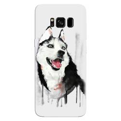 Husa silicon pentru Samsung Galaxy S8 Plus Husky Dog Watercolor Illustration 