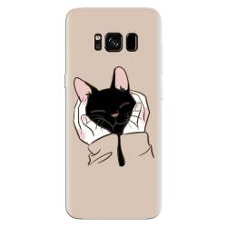 Husa silicon pentru Samsung Galaxy S8 Plus Th Black Cat In Hands 