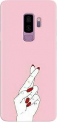 Husa silicon pentru Samsung Galaxy S9 Plus Pink Finger Cross 