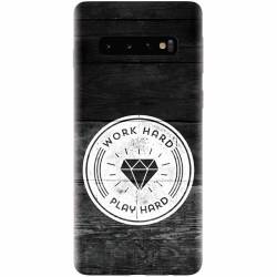 Husa silicon personalizata pentru Samsung Galaxy S10 Plus Work Hard Play Hard 