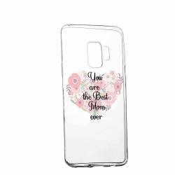 Husa Silicon Transparent Slim Best Mom Ever Samsung Galaxy S9 
