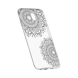 Husa Silicon Transparent Slim Black Flower 117 Samsung Galaxy J3 2017 
