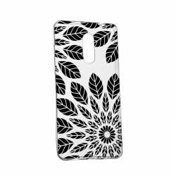 Husa Silicon Transparent Slim Black Flower Huawei Mate 10 Lite 