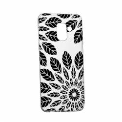 Husa Silicon Transparent Slim Black Flower Samsung Galaxy A6 2018 