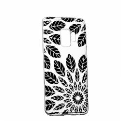 Husa Silicon Transparent Slim Black Flower Samsung Galaxy J4 2018 