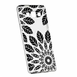 Husa Silicon Transparent Slim Black Flower Samsung Galaxy J7 2016 