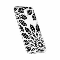 Husa Silicon Transparent Slim Black Flower Samsung Galaxy J7 2017 