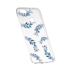 Husa Silicon Transparent Slim Blue Flowers 116 Huawei Y7 PRIME 2018 