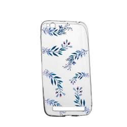 Husa Silicon Transparent Slim Blue Flowers 116 Xiaomi Redmi 5A 